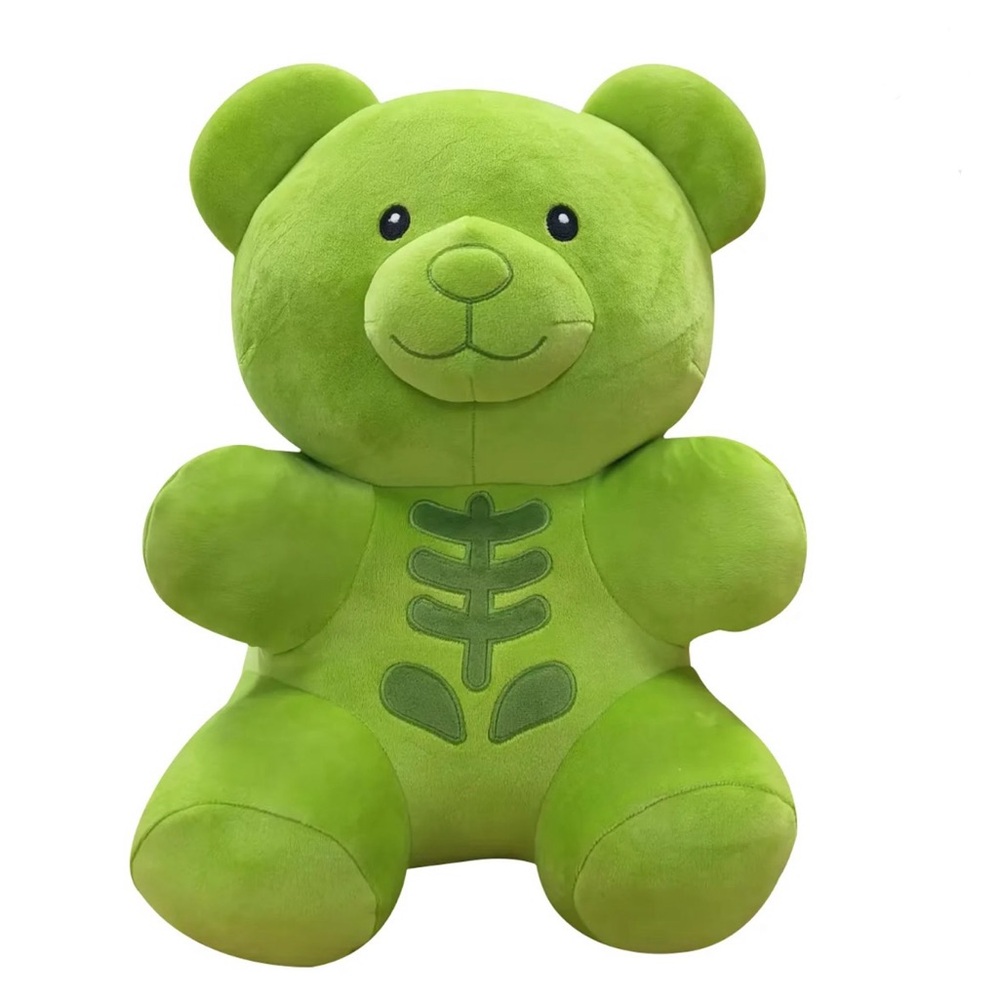 16” skeleton gummy bear plush green